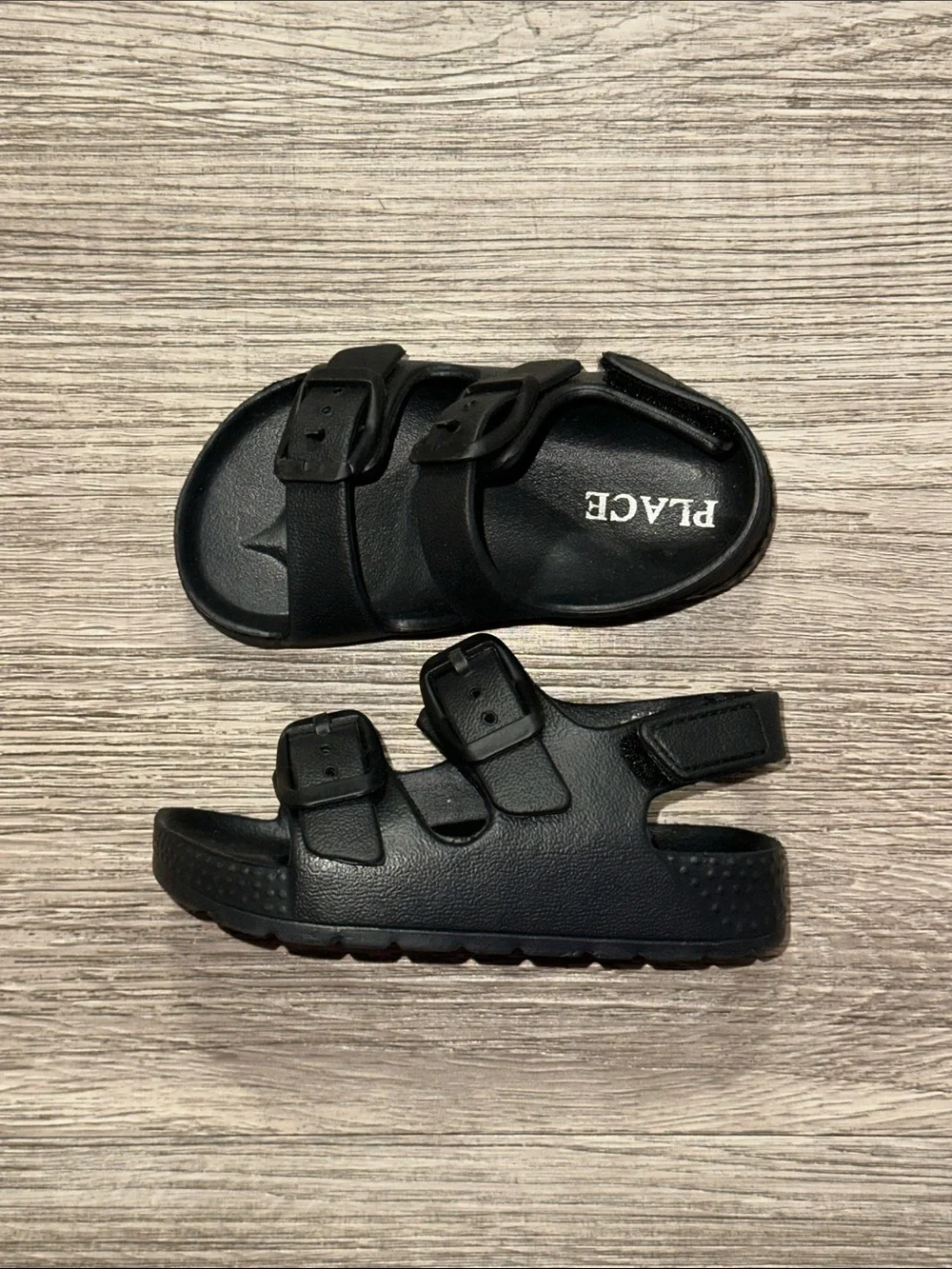The Children's Place Black Adjustable Double-Buckle Sandals